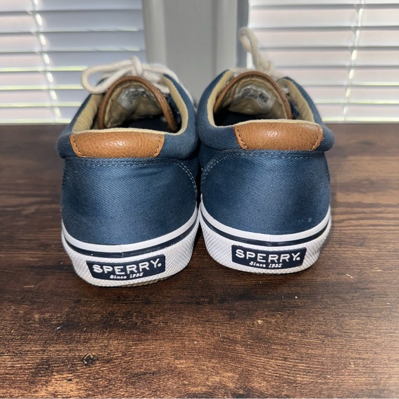 SPERRY Mens Shoes Top Sider Size 9 Blue Halyard Sneakers Low Top Lace Up Low - Picture 7 of 9
